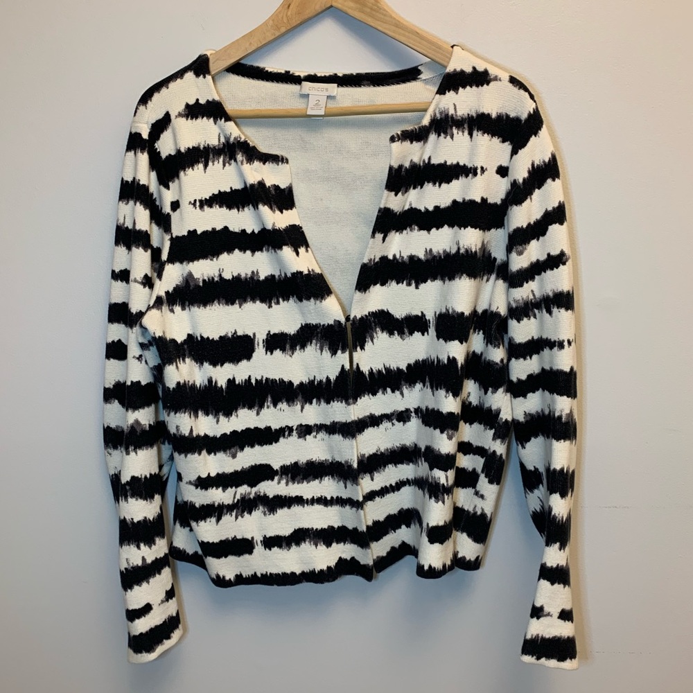 Chico’s Tie Dye Sweater Blazer sz 2